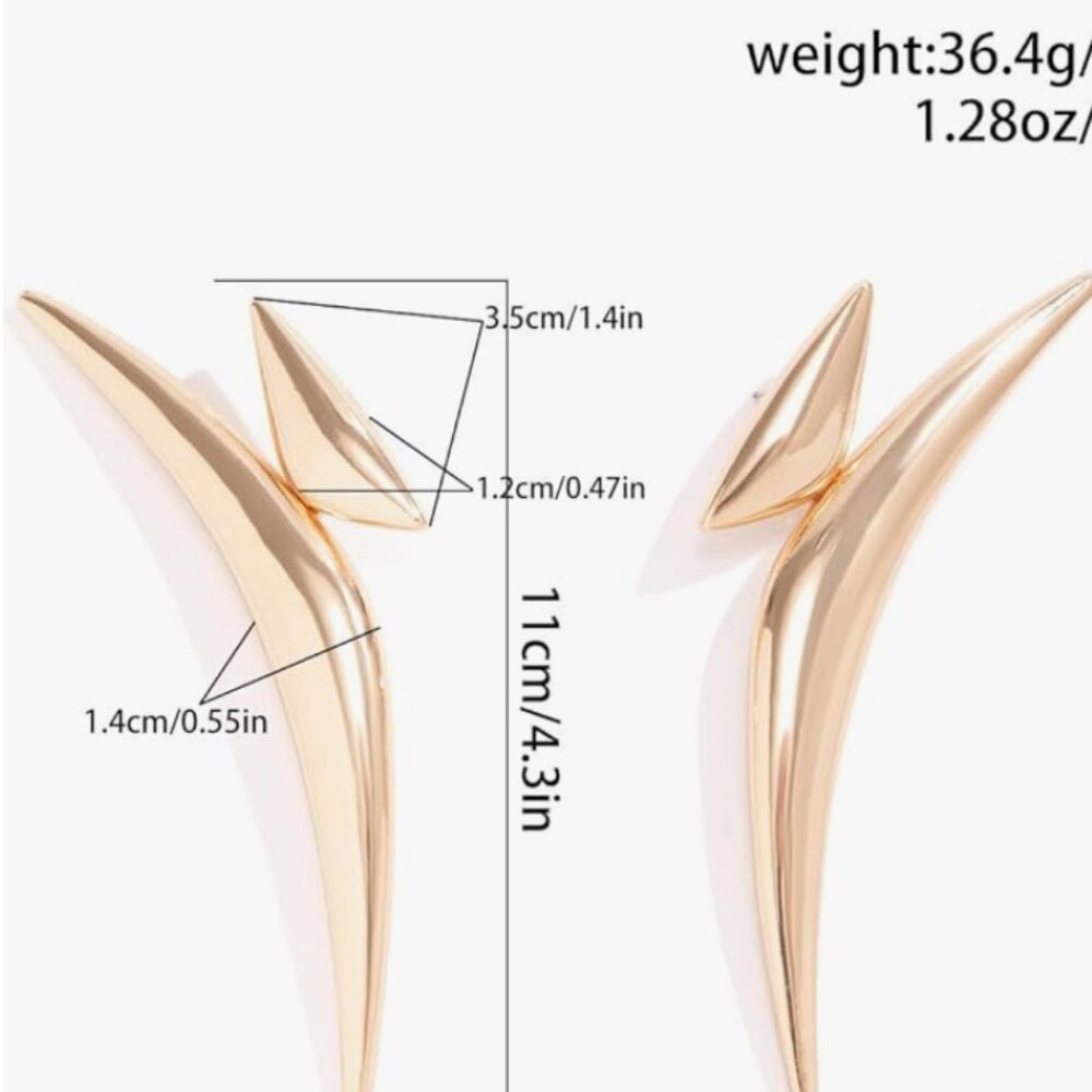 Exaggerated Geometric Drop Dangle Earrings - image 3